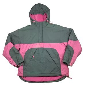 Old Navy Hooded Pullover Winter Coat Women's M Medium Gray Pink Wind Breaker